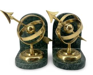Brass Armillary Atlas Bookends