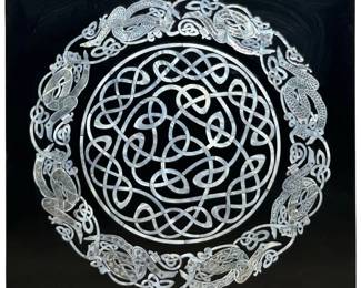 Signed Mother of Pearl Inlay Lacquered Wood Art
