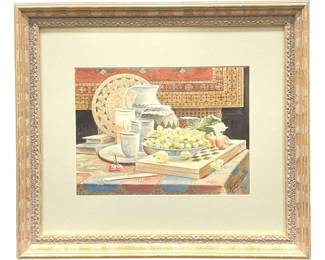 Beautiful Signed Watercolor Still Life
