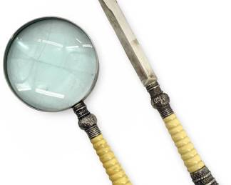 Vintage Letter Opener and Magnifying Glass