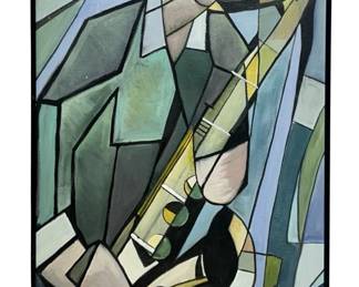 Signed STM Cubist Acrylic on Canvas
