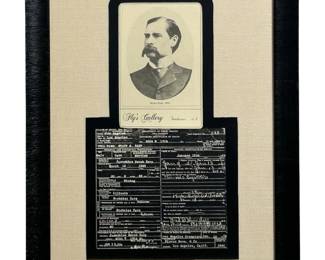 Historic Repro Wyatt Earp 1885 Portrait & Document