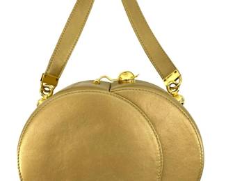 Franco Bellini Gold Leather Crossbody Purse