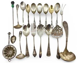 18pc Vintage Sterling Silver Spoon Collection
