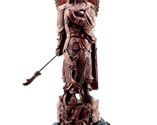 Vintage Chinese Hand Carved Deity Sculpture