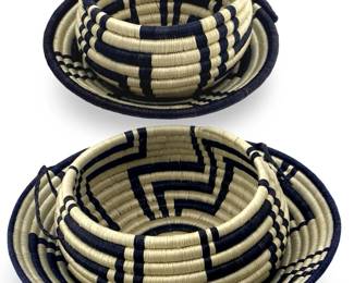 4pc Handmade Coiled Basketry Collection