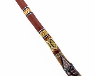 Native Painted & Carved Wood Didgeridoo
