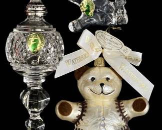 3pc Waterford Crystal Christmas Ornaments