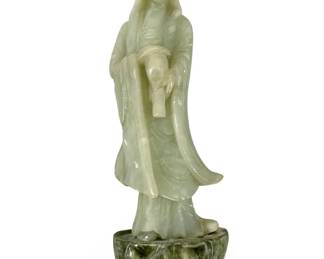 Antique Carved Soapstone Quanyin Sculpture