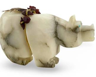 Cassiar Jade Allen T. Carved “Bear with Fish"