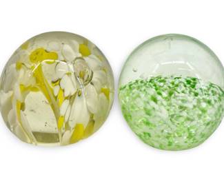 2pc Art Glass Paperweights