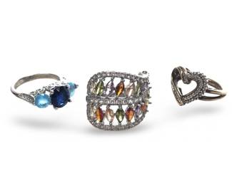 (3) Aesthetic Silver & Sterling Silver Gemstone