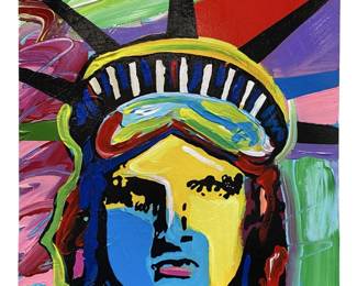 After Peter max “Liberty Head" on Paper