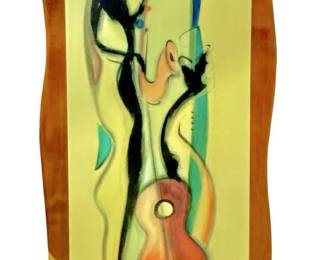 Large Lacquer on Board Alfred Gockels “Swinging"