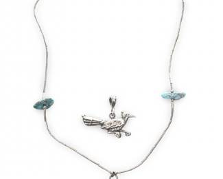 Native American Liquid Silver Turquoise Necklace