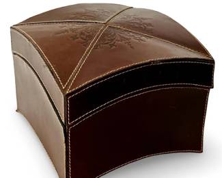 Faux Leather Divided Layered Dresser Box