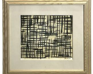 Signed Gunther Forg Modern Acrylic on Paper