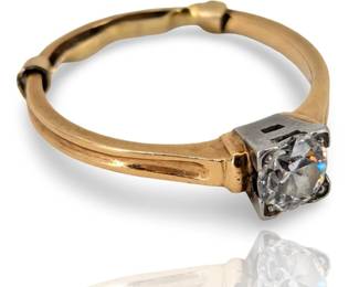 14K Yellow Gold Diamond Ring