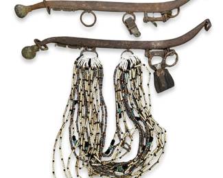 Antique Native American Beaded Iron Horse Hames
