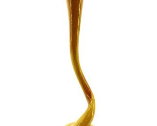 Hand Blown Yellow Art Glass Vase