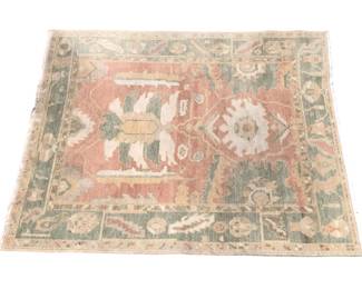 Vintage Oushak Wool Vegetable Dye Area Rug