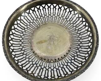 Vintage Pierced Silver Plate Fruit Bread Basket