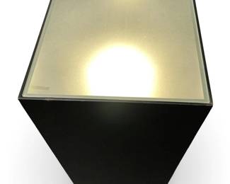 Lit Black Composite Wood Glass Top Pedestal