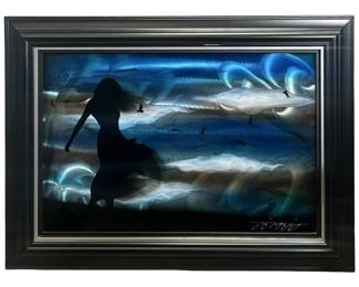 Signed Chris DeRubeis Mixed Media on Metal