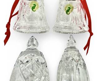 4pc Waterford Millennium Crystal Cut Bells
