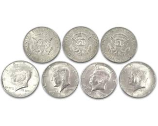 7pc 1960’s D Kennedy Half Dollars