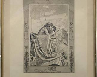 Original “Amor Bei Jupiter" Etching by Max Klinger