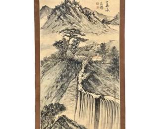 Vintage Hanging Chinese Landscape Scroll