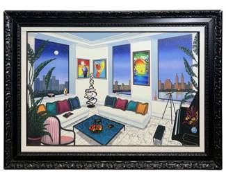 Signed Fanch Ledan “New York Moonscape II" Giclee