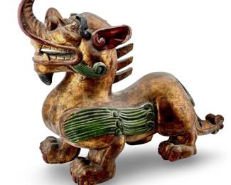 Antique Wooden Chinese Dragon Sculpture