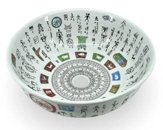 Vintage Porcelain Chinese Zodiac Bowl