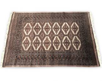 Vintage Hand Knotted Bokhara Fringe Area Rug