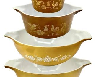 4pc Pyrex Glass Mixing Bowls
