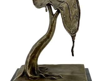 Bronze Salvador Dali Melting Clock Sculpture