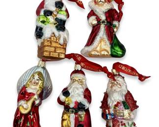 5pc Waterford Christmas Holiday Heirloom Ornaments