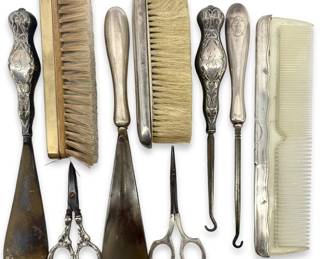8pc Antique Sterling Silver Shoe Shining Set
