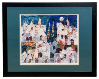 Signed Harry Guttman “Hometown" Seriolithograph