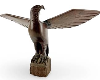 Carved Ironwood Eagle Sculpture