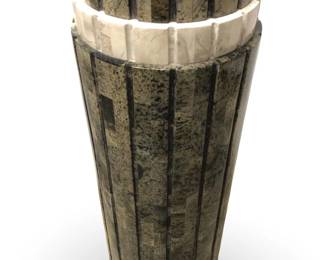 Neoclassical Style Round Wood Stone Pedestal