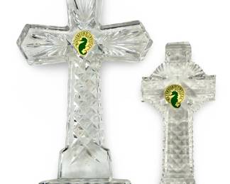 2pc Waterford Crystal Celtic/Christian Cross Set