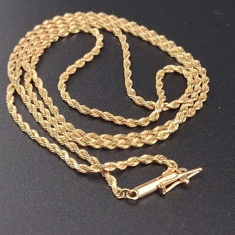  01 14k Gold Twisted Rope Chain 20in