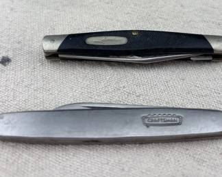 Craftsman Pocket Knife And Vintage Buck Knife