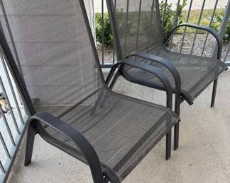 2 Metal And Woven Chairs