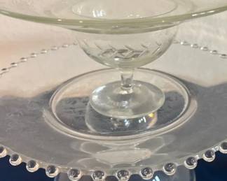 Clear Cake Plates one large one small