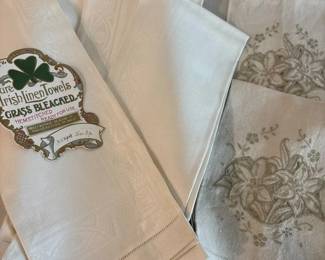 Pure Irish Linen Towels 4, 2 Linen Embellished Hand Towels