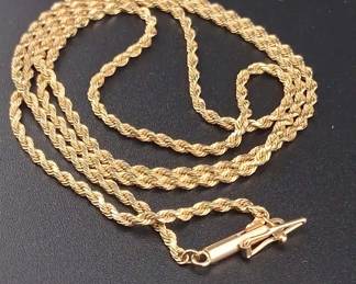  01 14k Gold Twisted Rope Chain 20in